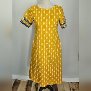 Yellow Patterned Women's Dress